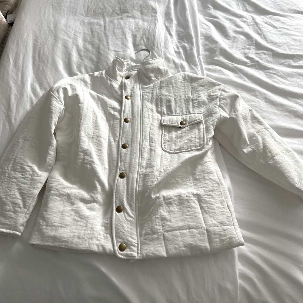 Pink Lily size S lightweight jacket in white